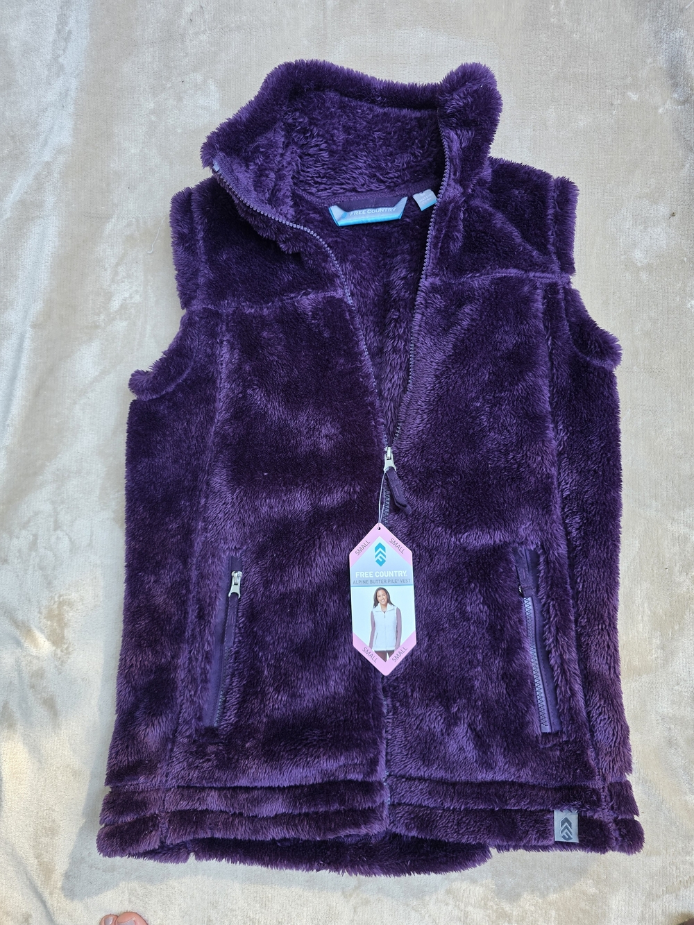 Free Country Purple Alpine Butter Pile Vest - Womens S
